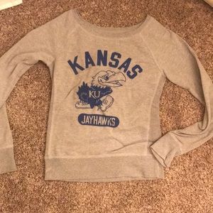 gray sweater, kansas jayhawks, small